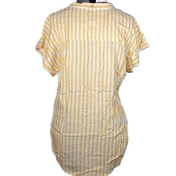 NWOT Denim & Co. Naturals Striped Button-Front Top Sz S - Picture 4 of 12